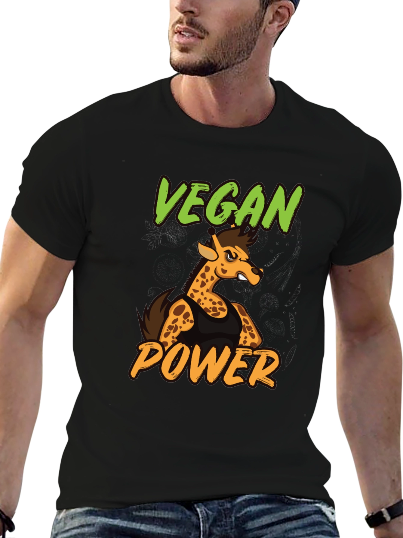 Vegan Power Giraffe T-Shirt - Unisex