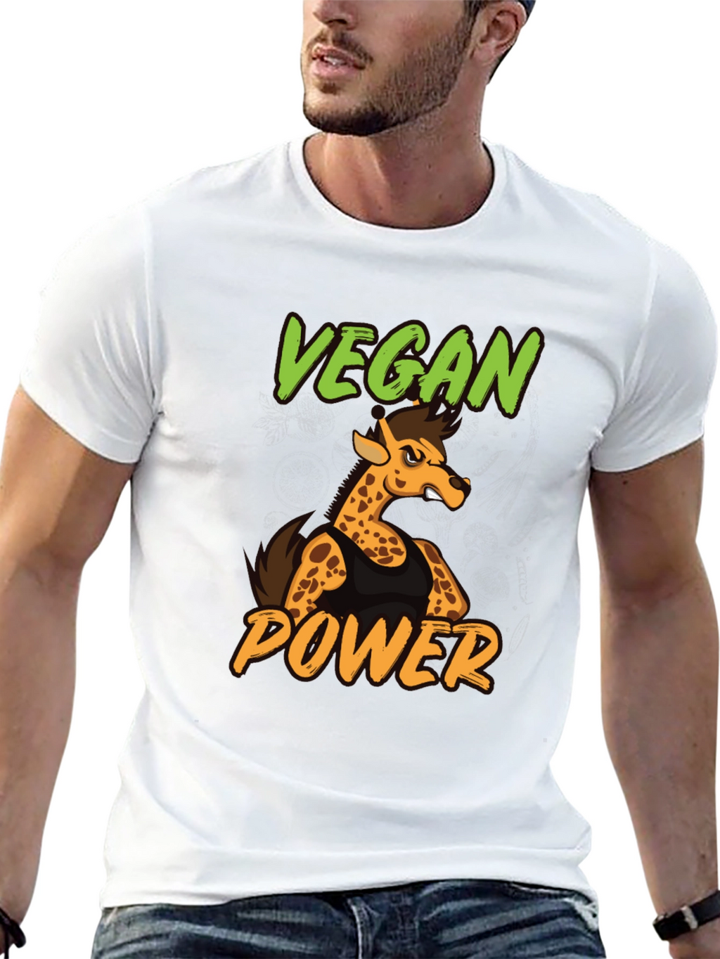 Vegan Power Giraffe T-Shirt - Unisex