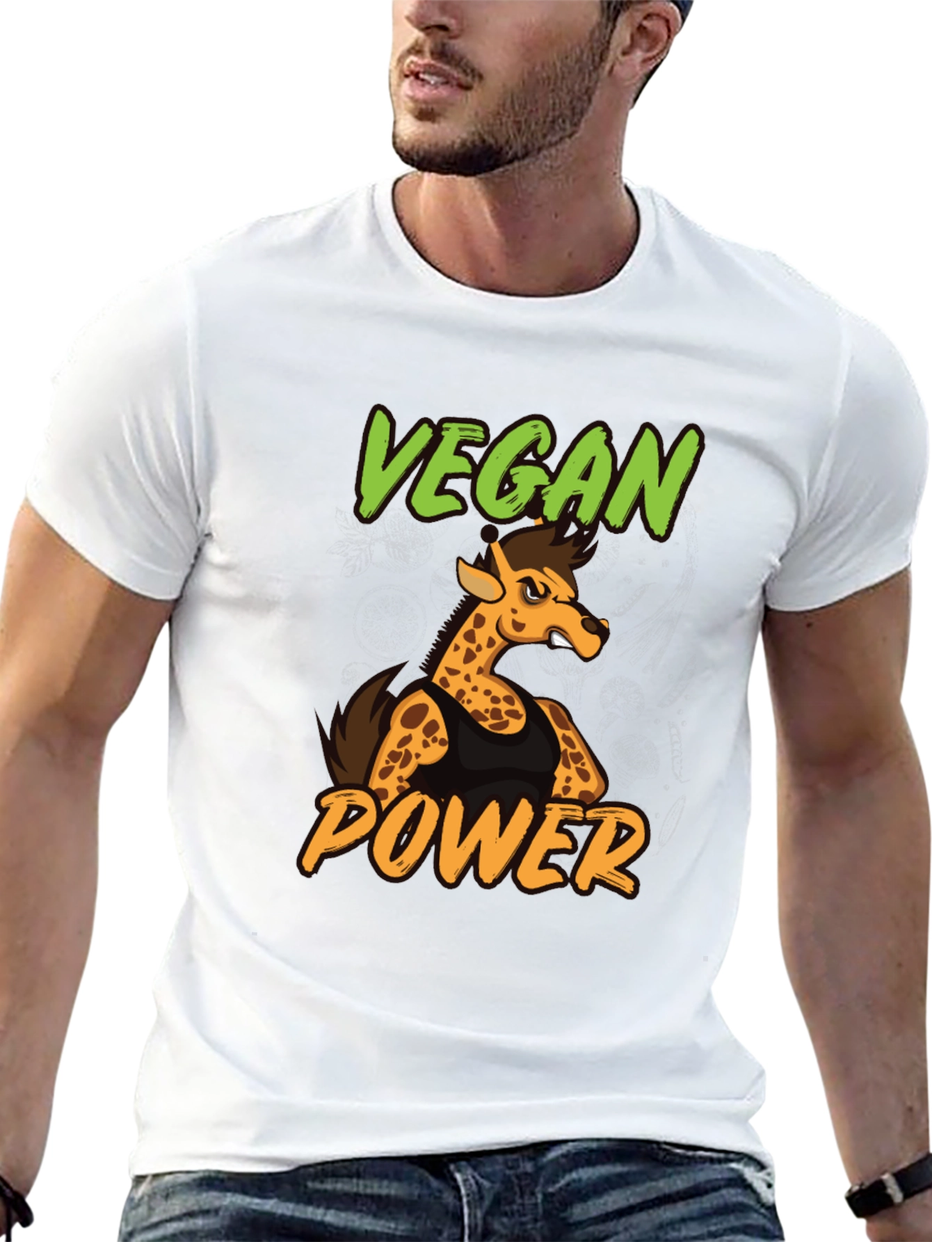 Vegan Power Giraffe T-Shirt - Unisex