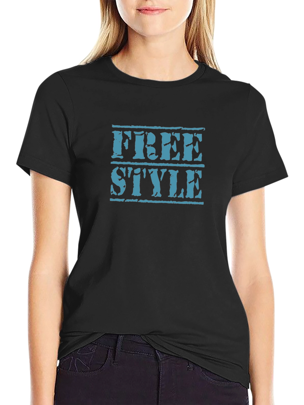 Freestyle Graphic Tee - Black Cotton T-Shirt