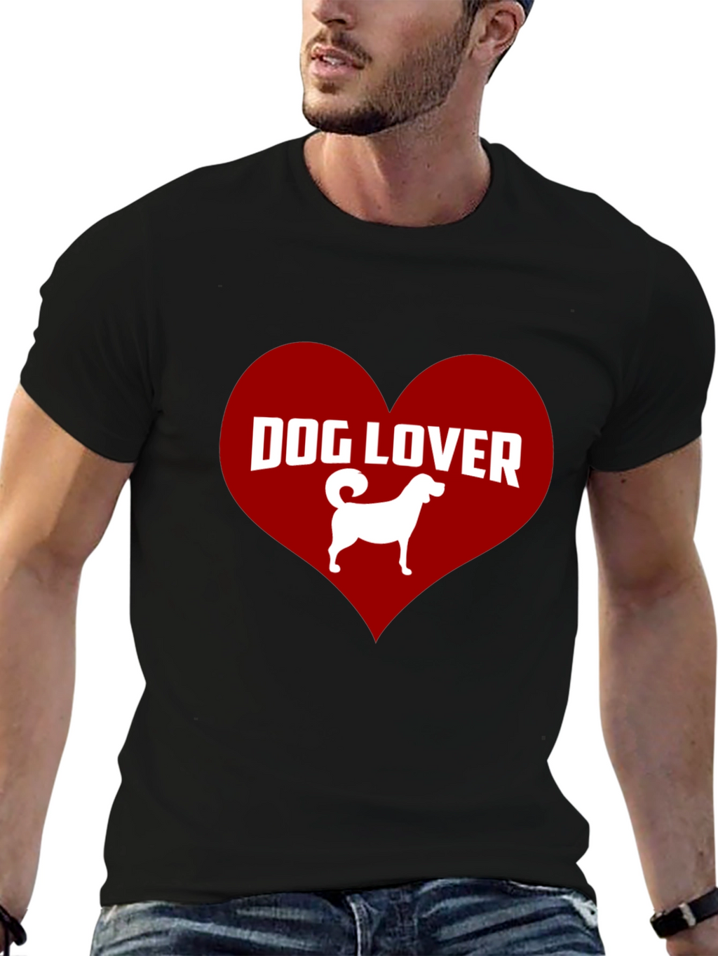 Dog Lover Graphic Tee - Heart Design