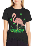 St. Patricks Day Flamingo Graphic Tee