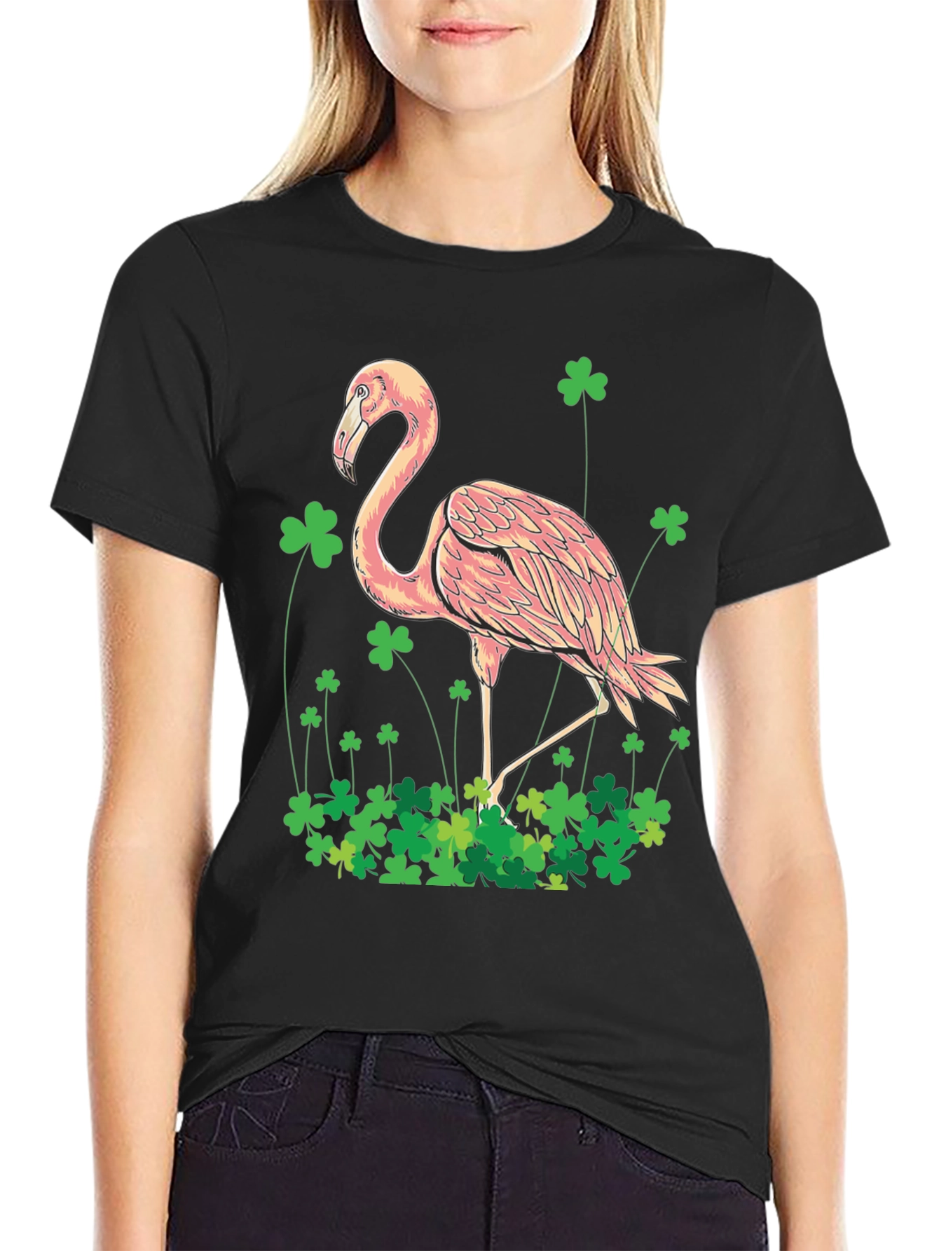 St. Patricks Day Flamingo Graphic Tee
