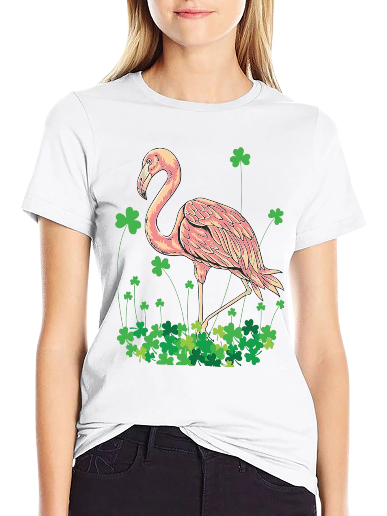 St. Patricks Day Flamingo Graphic Tee