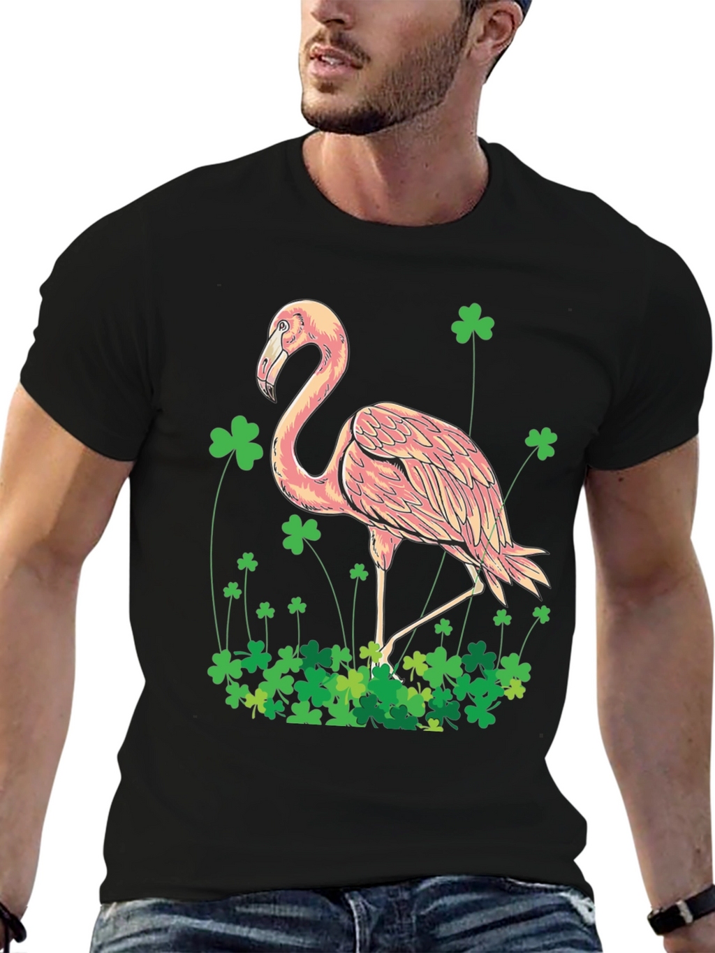 St. Patricks Day Flamingo Graphic Tee