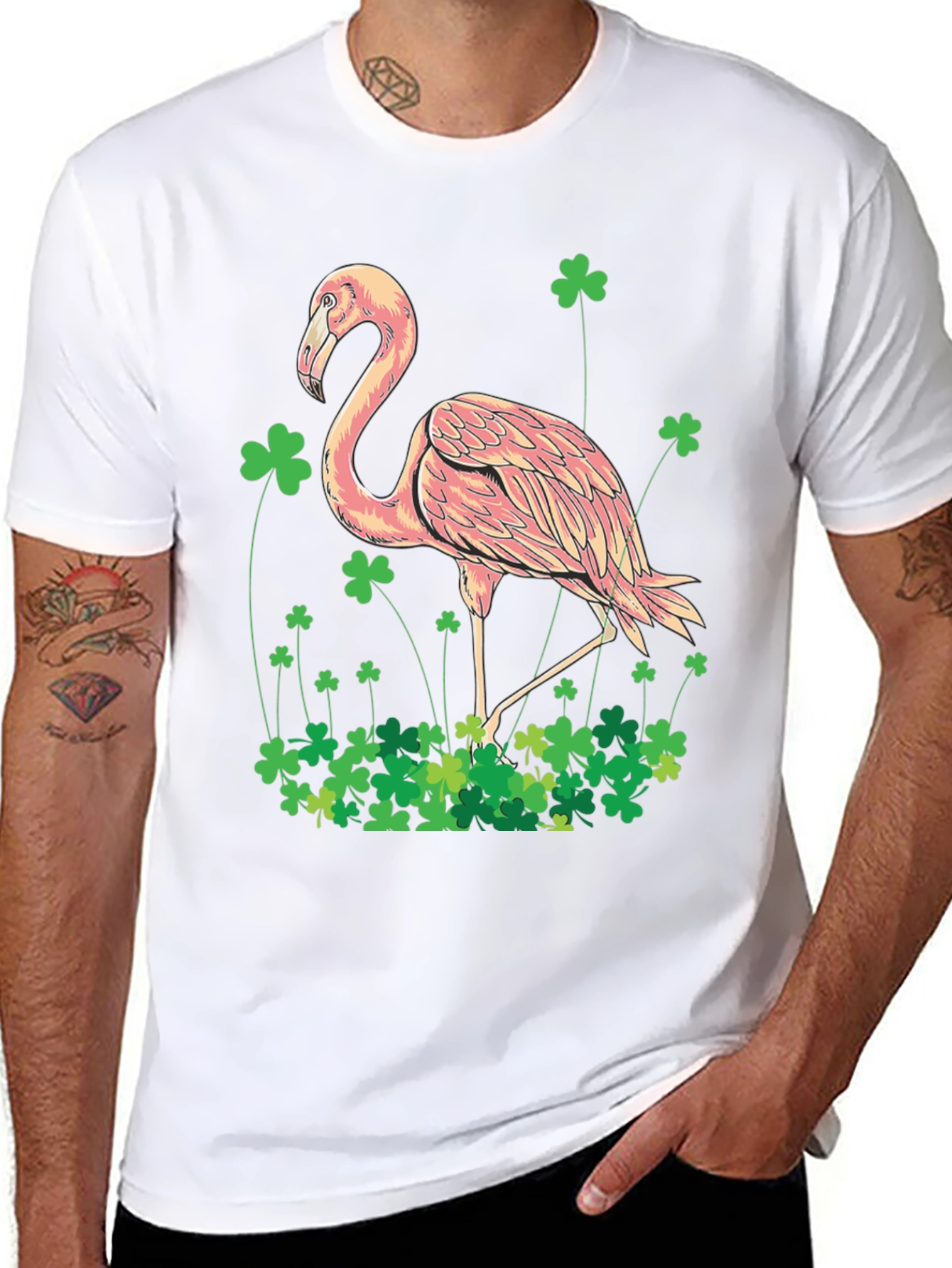 St. Patricks Day Flamingo Graphic Tee