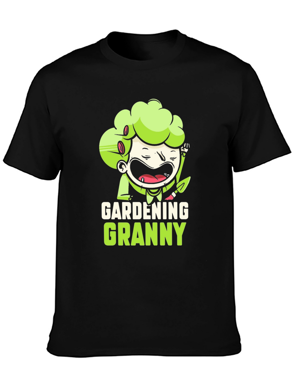 Gardening Granny Black Graphic T-Shirt