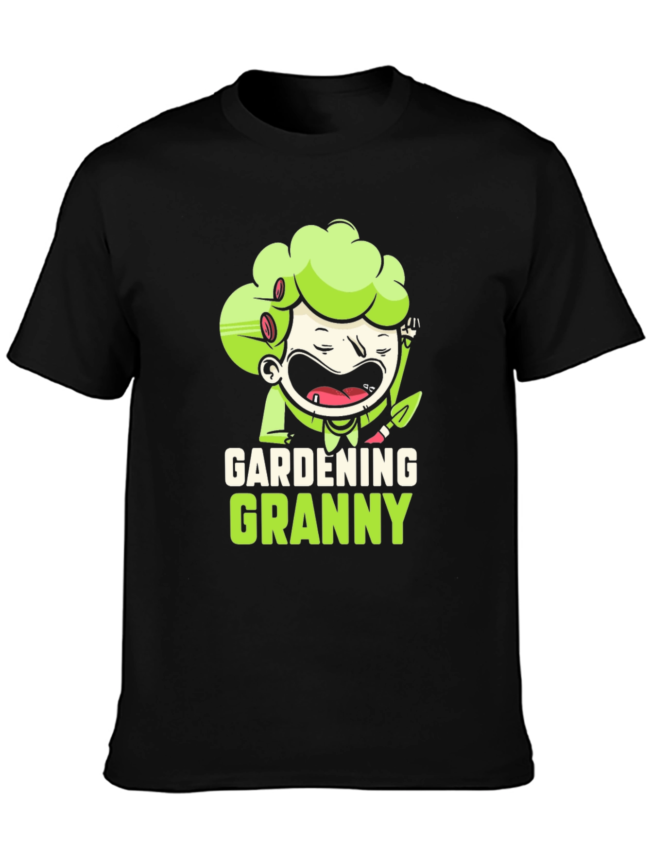 Gardening Granny Black Graphic T-Shirt