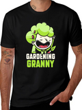 Gardening Granny Black Graphic T-Shirt