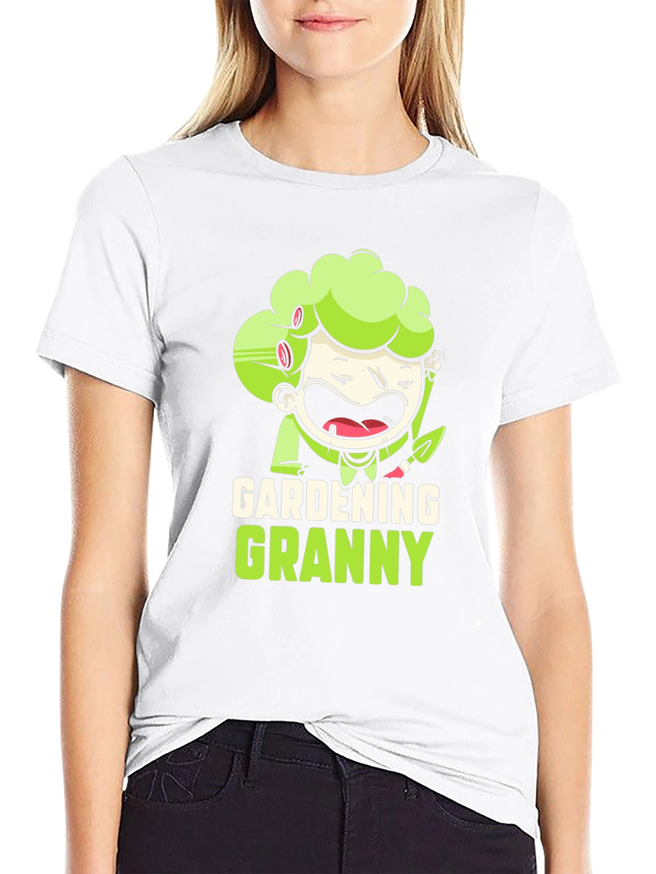 Gardening Granny Black Graphic T-Shirt