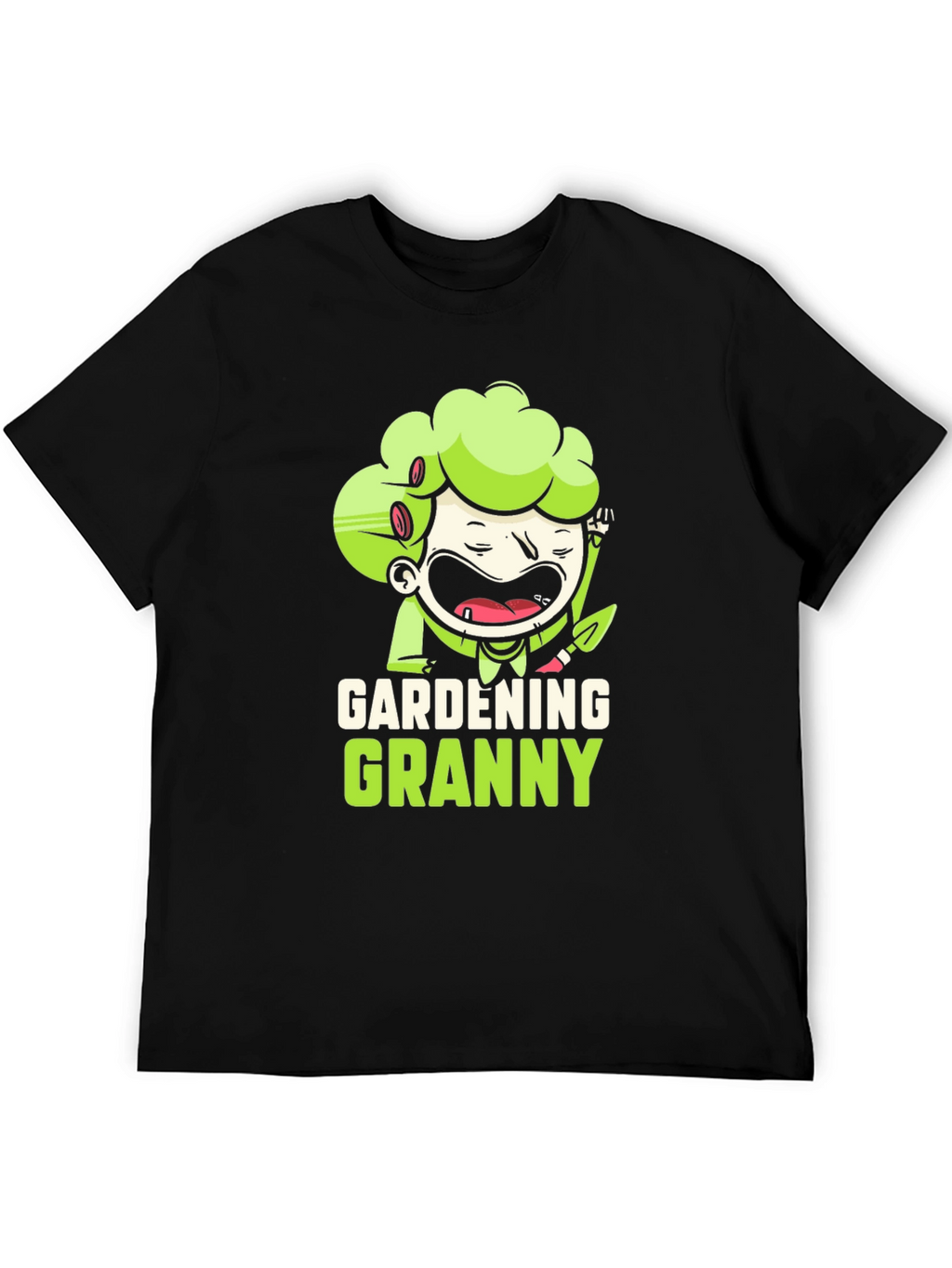 Gardening Granny Black Graphic T-Shirt