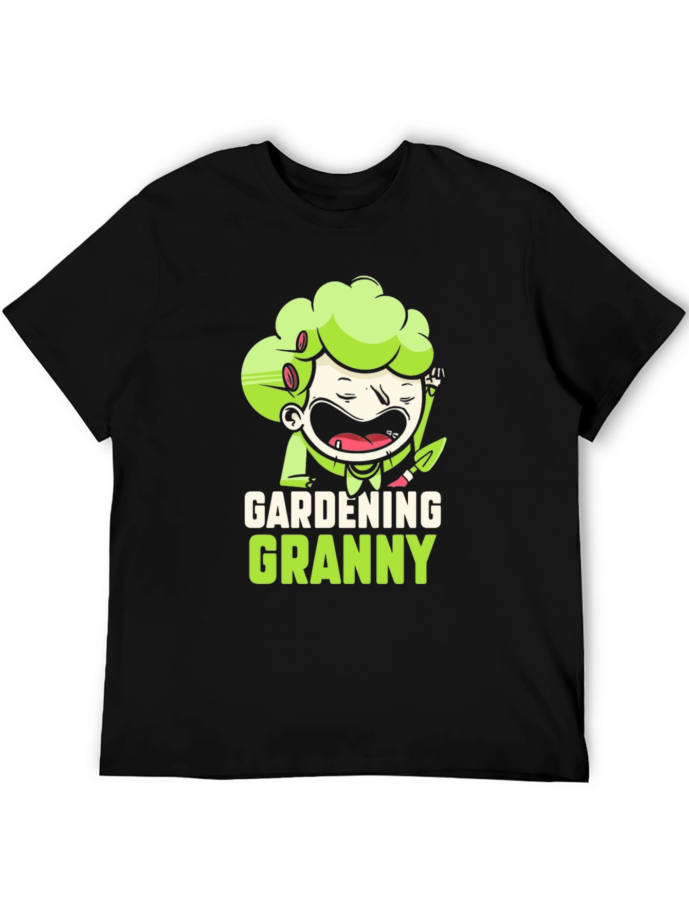 Gardening Granny Black Graphic T-Shirt