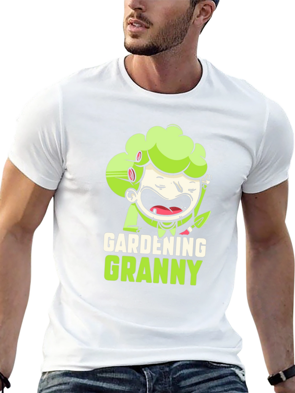 Gardening Granny Black Graphic T-Shirt