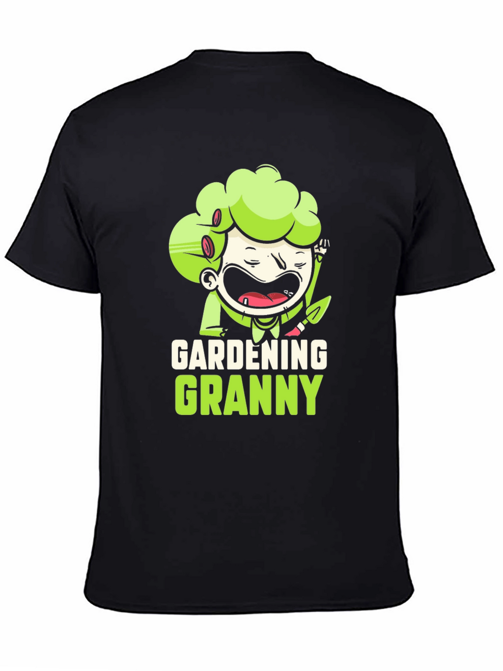 Gardening Granny Black Graphic T-Shirt