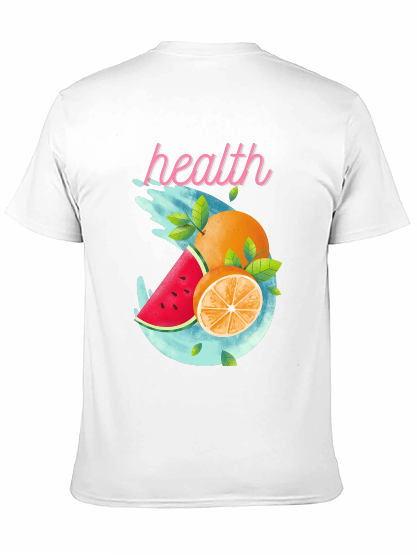 Health Fruit T-Shirt: Watermelon Orange Graphic Tee