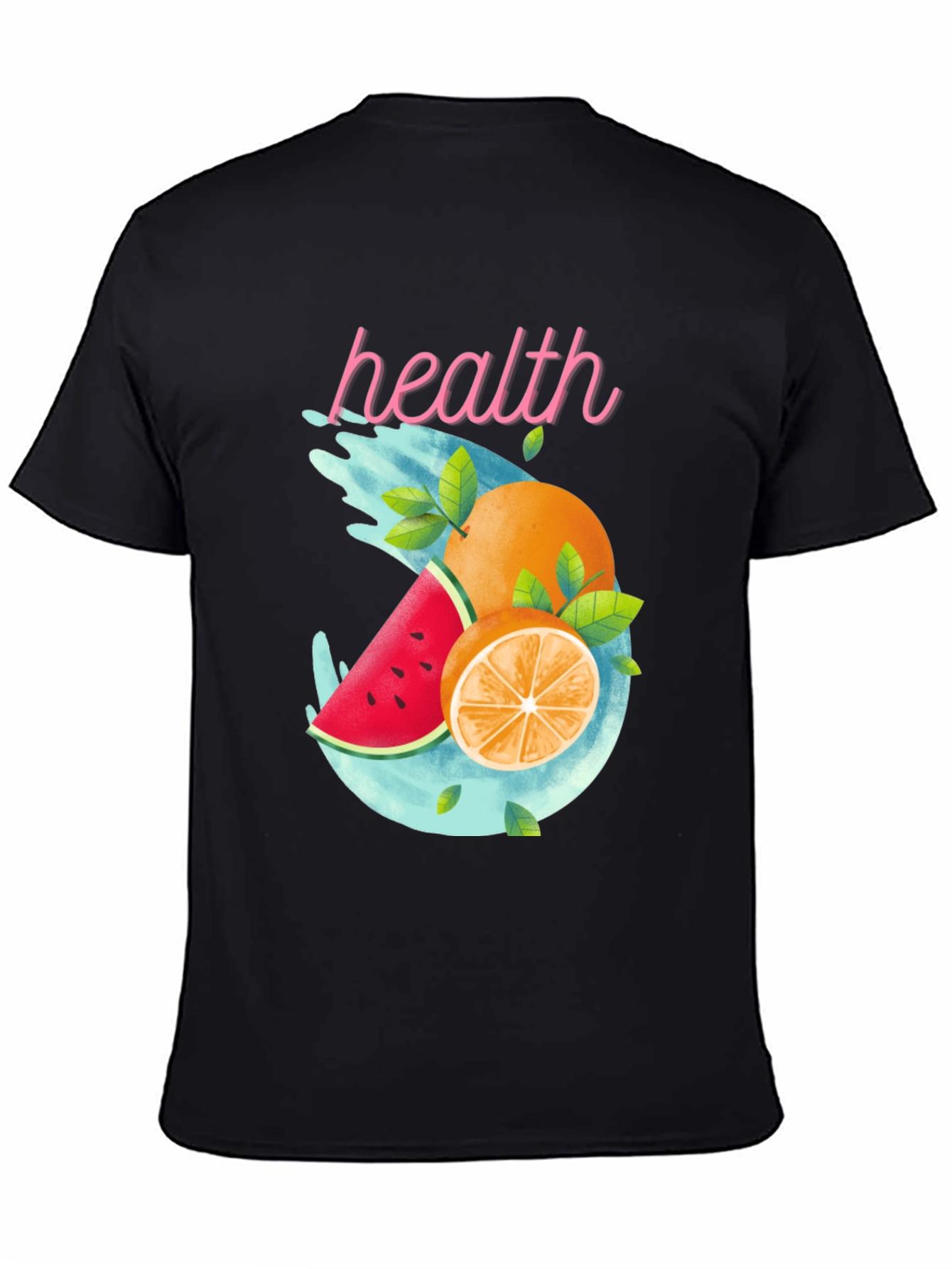 Health Fruit T-Shirt: Watermelon Orange Graphic Tee