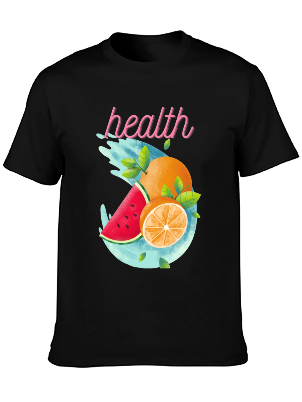 Health Fruit T-Shirt: Watermelon Orange Graphic Tee