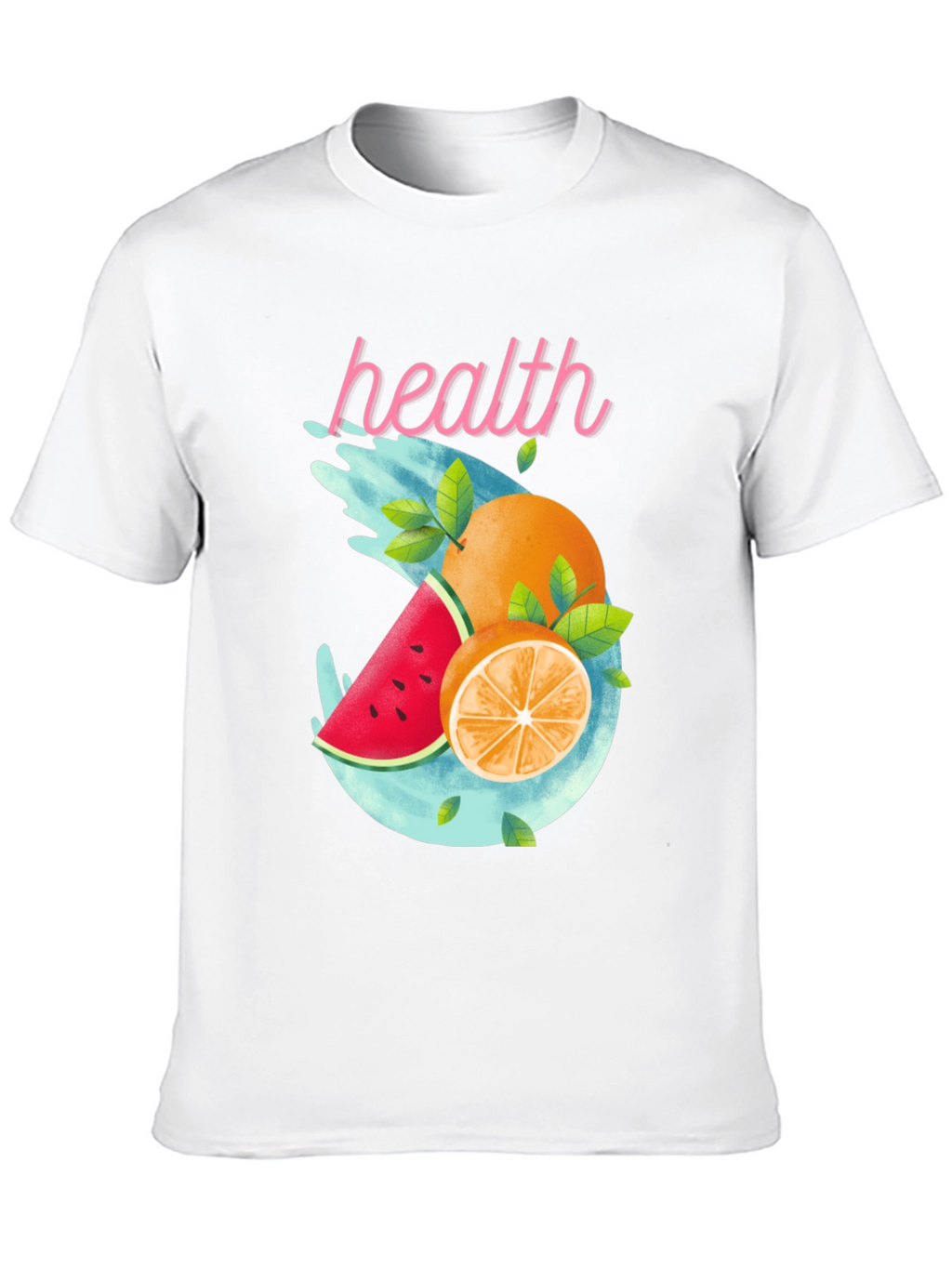 Health Fruit T-Shirt: Watermelon Orange Graphic Tee