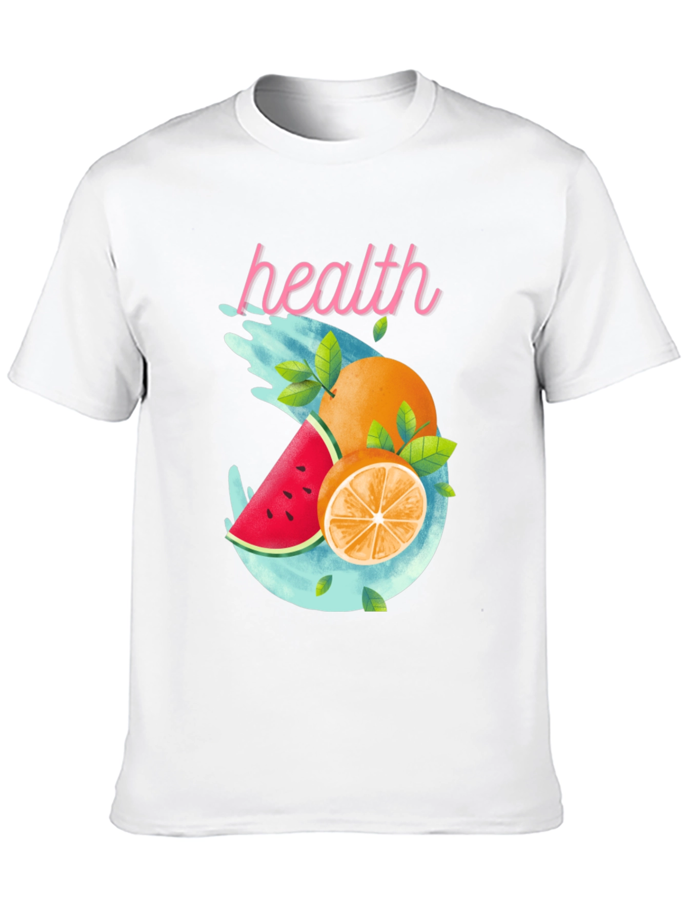 Health Fruit T-Shirt: Watermelon Orange Graphic Tee