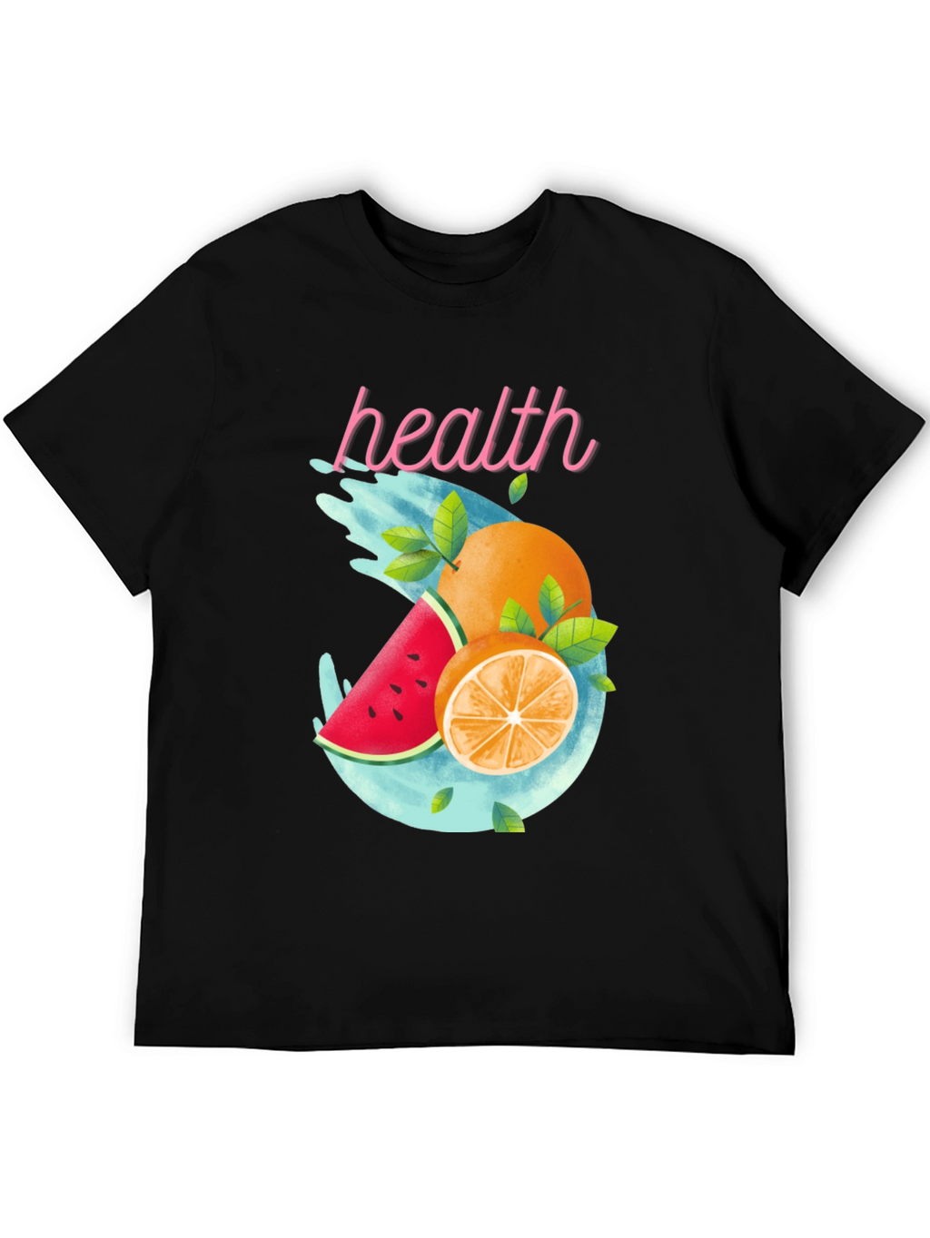Health Fruit T-Shirt: Watermelon Orange Graphic Tee