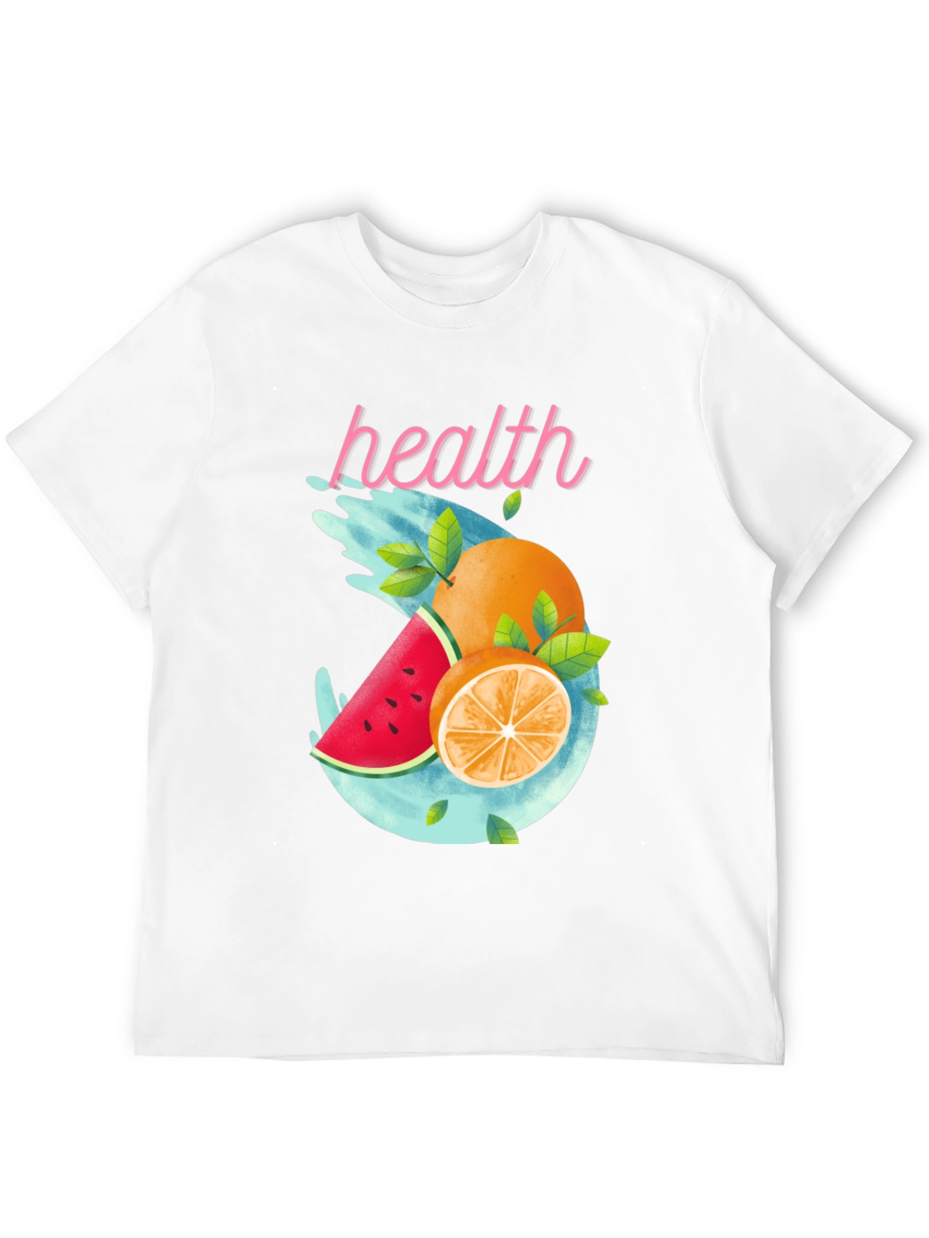 Health Fruit T-Shirt: Watermelon Orange Graphic Tee