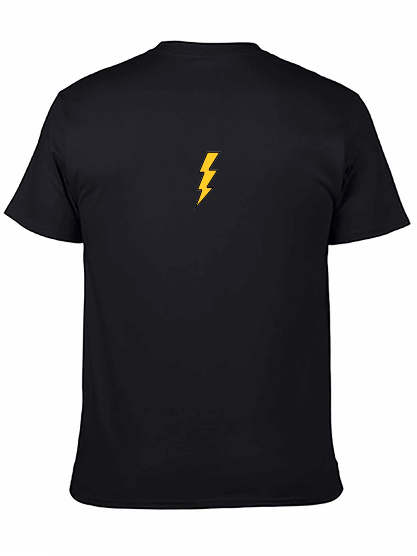 Black T-Shirt with Lightning Bolt Design