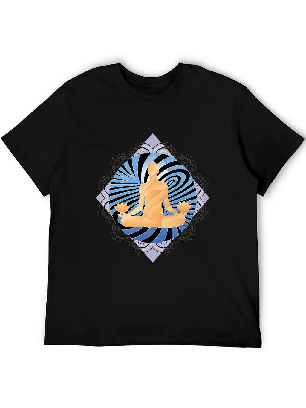 Yoga Meditation Graphic Tee - Mens Black T-Shirt