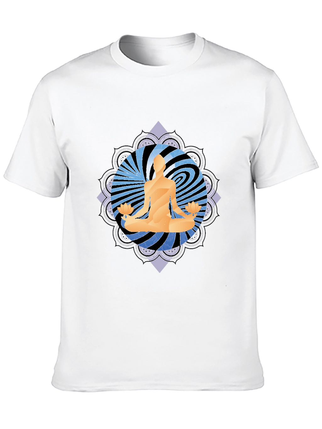 Yoga Meditation Graphic Tee - Mens Black T-Shirt
