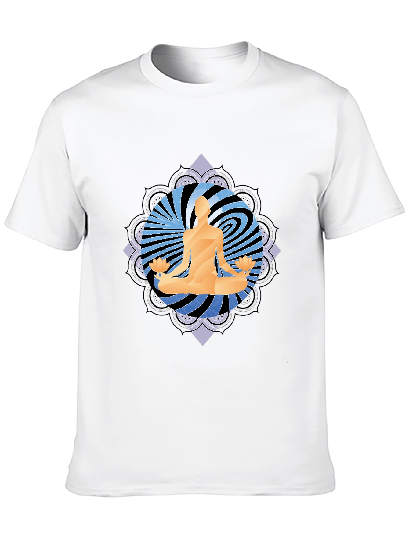 Yoga Meditation Graphic Tee - Mens Black T-Shirt