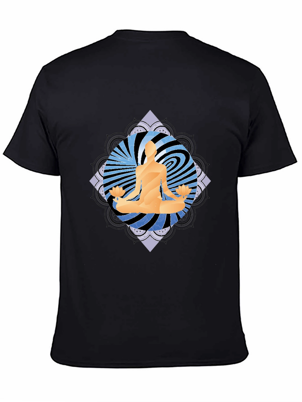 Yoga Meditation Graphic Tee - Mens Black T-Shirt