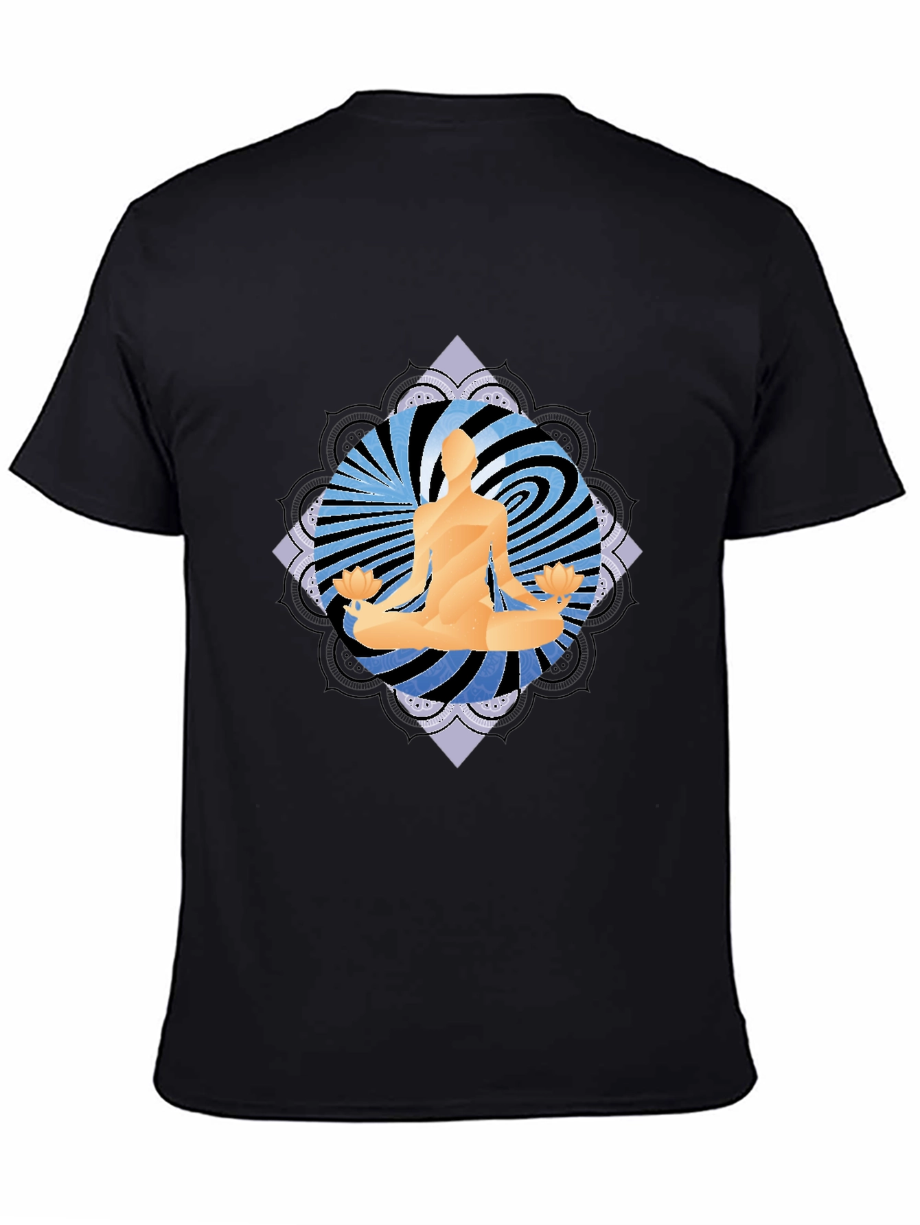 Yoga Meditation Graphic Tee - Mens Black T-Shirt