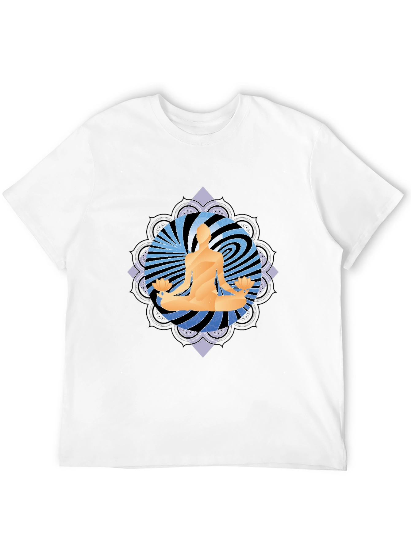 Yoga Meditation Graphic Tee - Mens Black T-Shirt