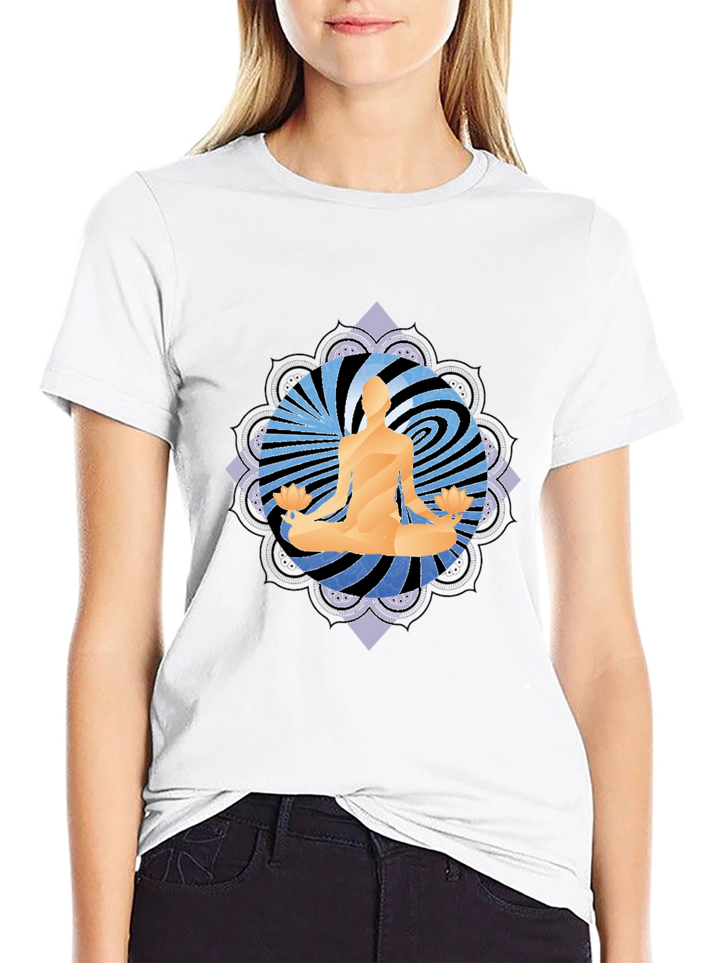 Yoga Meditation Graphic Tee - Mens Black T-Shirt
