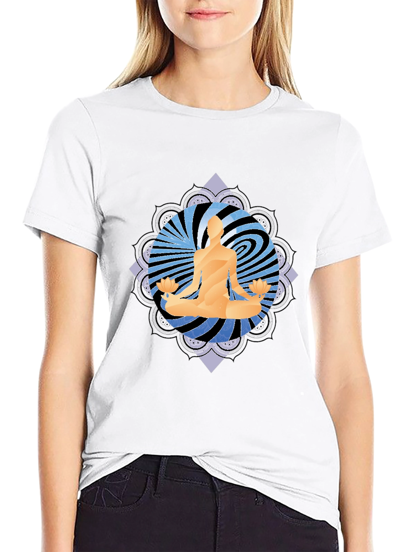 Yoga Meditation Graphic Tee - Mens Black T-Shirt