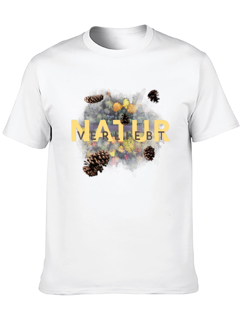 Natur Pine Cone Graphic Black T-Shirt
