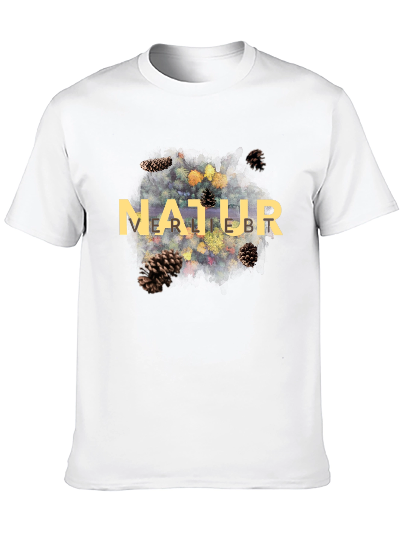 Natur Pine Cone Graphic Black T-Shirt