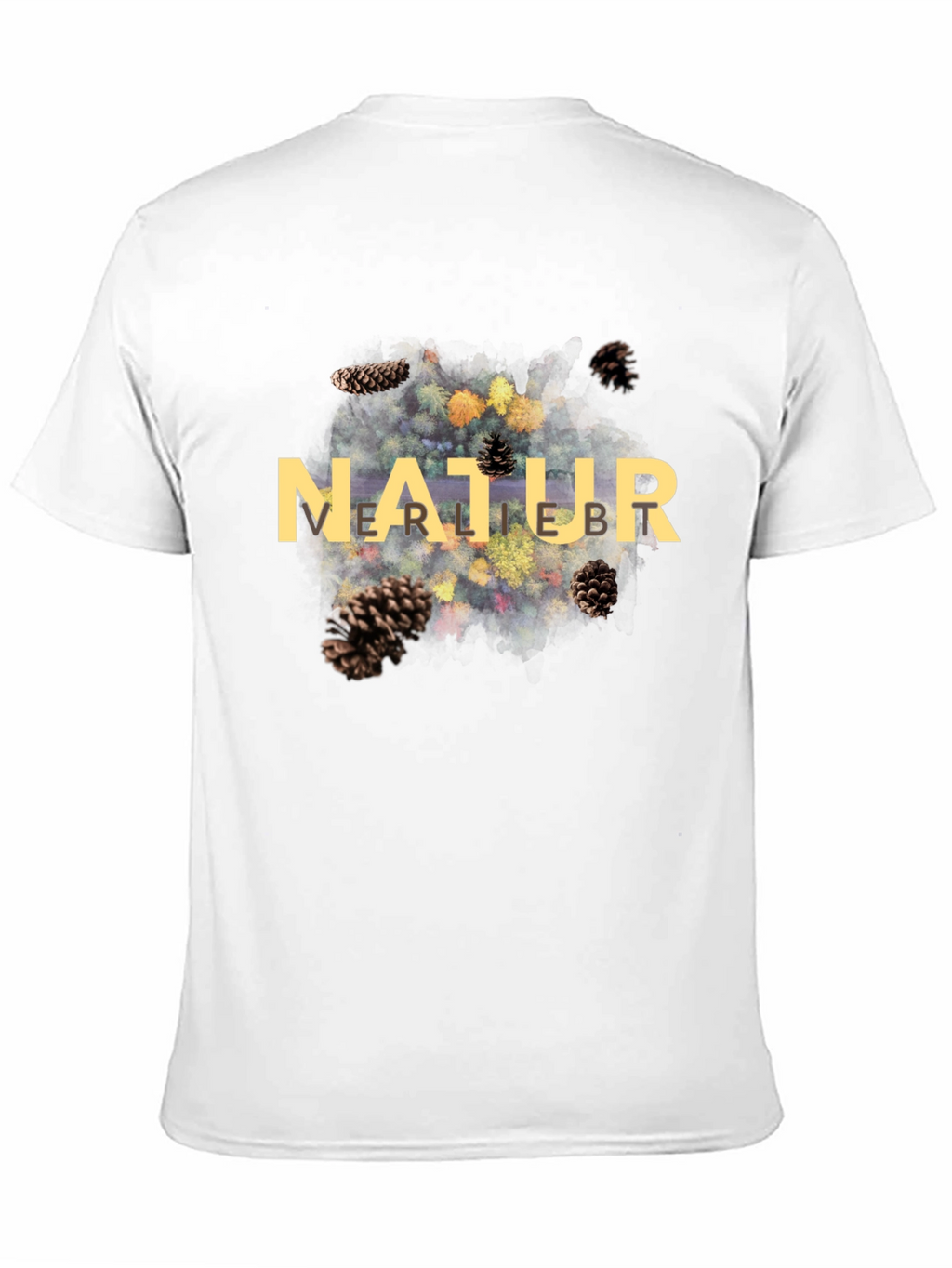 Natur Pine Cone Graphic Black T-Shirt
