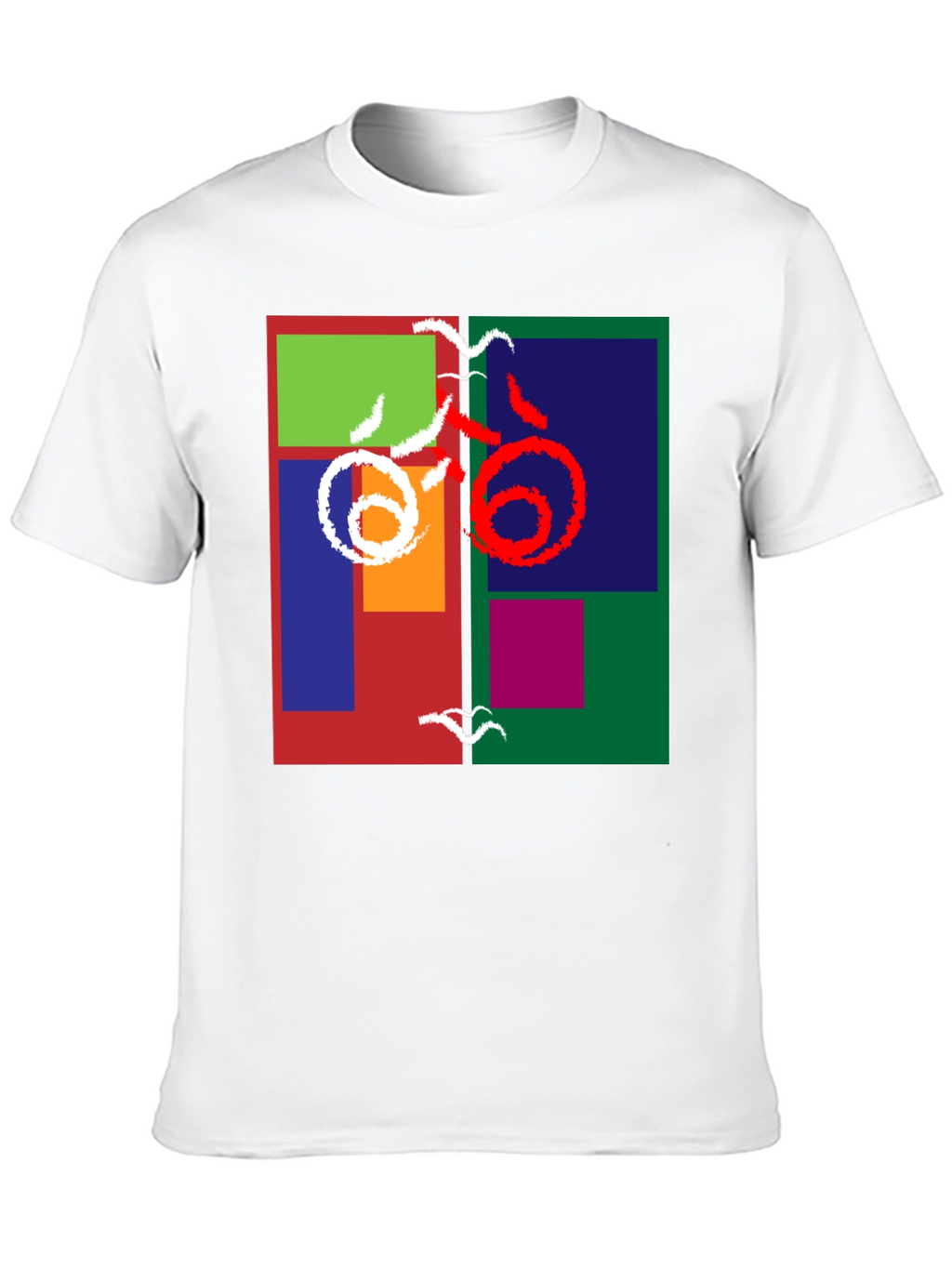 Abstract Block Print Tee - Modern Art Shirt