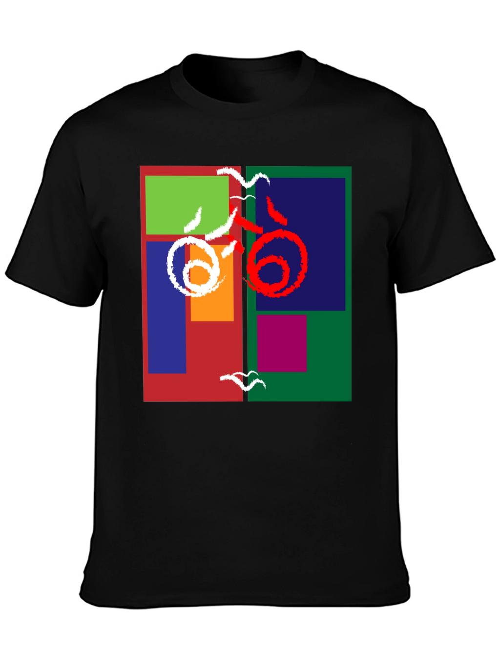 Abstract Block Print Tee - Modern Art Shirt