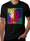 Abstract Block Print Tee - Modern Art Shirt