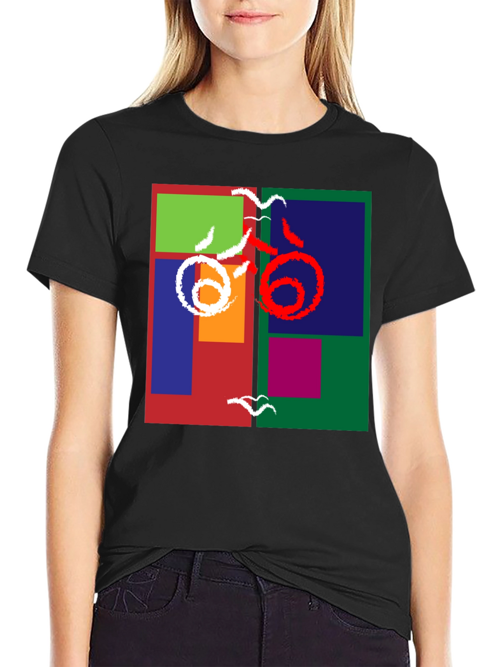 Abstract Block Print Tee - Modern Art Shirt