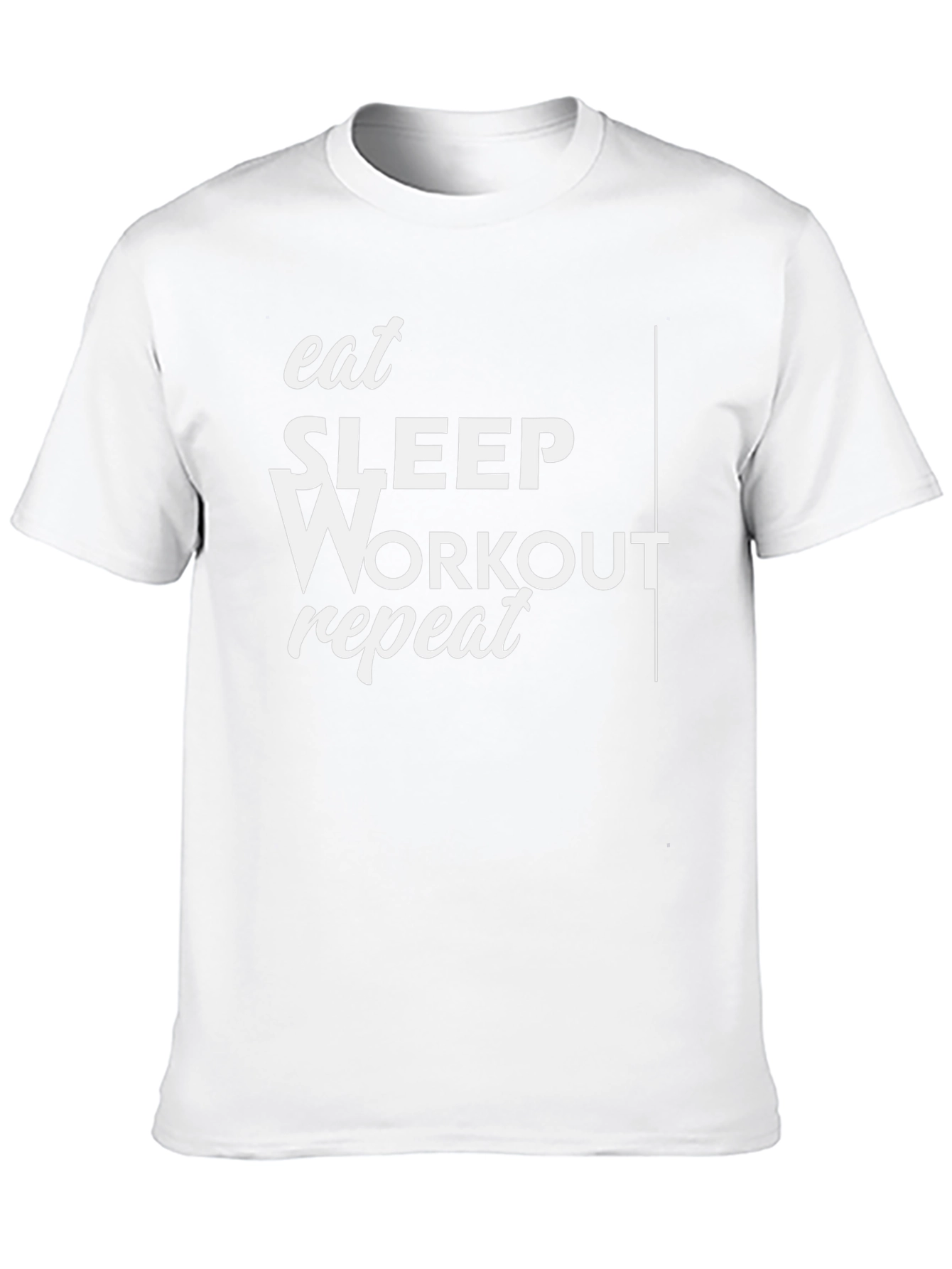 Eat Sleep Workout Repeat Black Graphic Tee