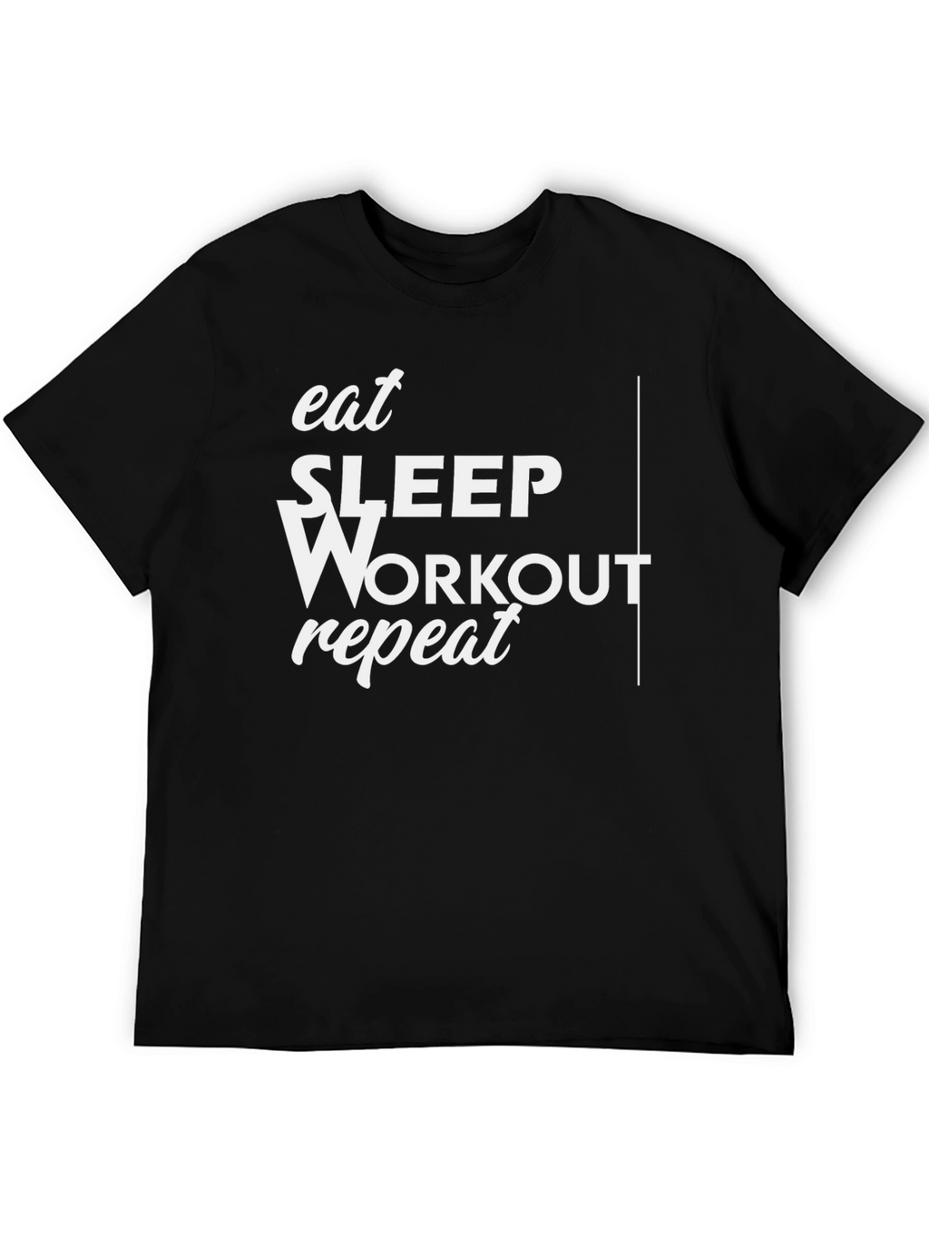 Eat Sleep Workout Repeat Black Graphic Tee