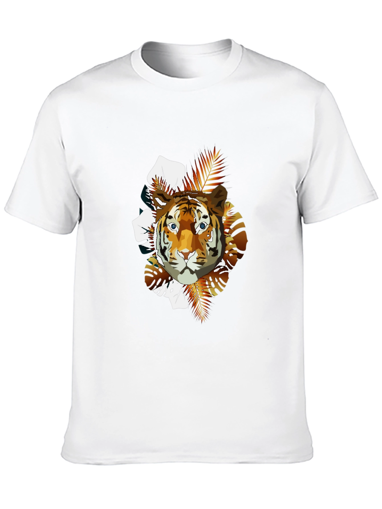 Tiger Graphic Print Crew Neck T-Shirt
