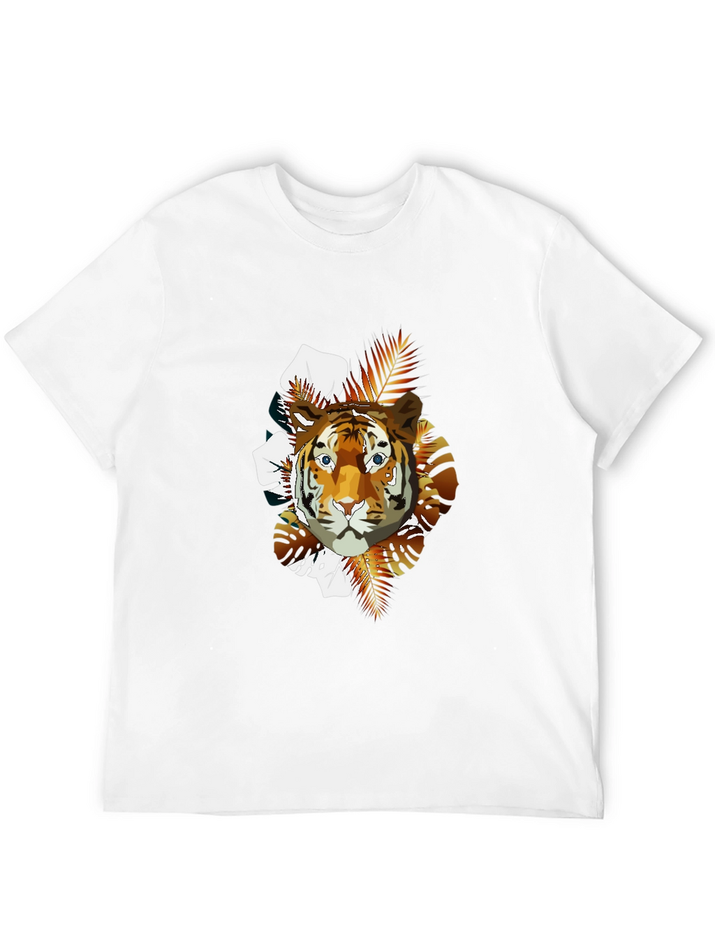 Tiger Graphic Print Crew Neck T-Shirt