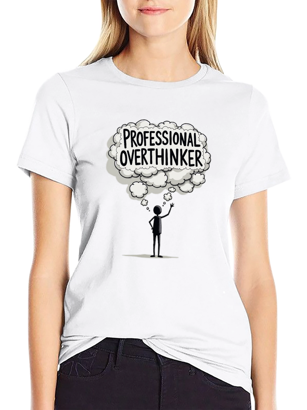 Professional Overthinker Black T-Shirt
