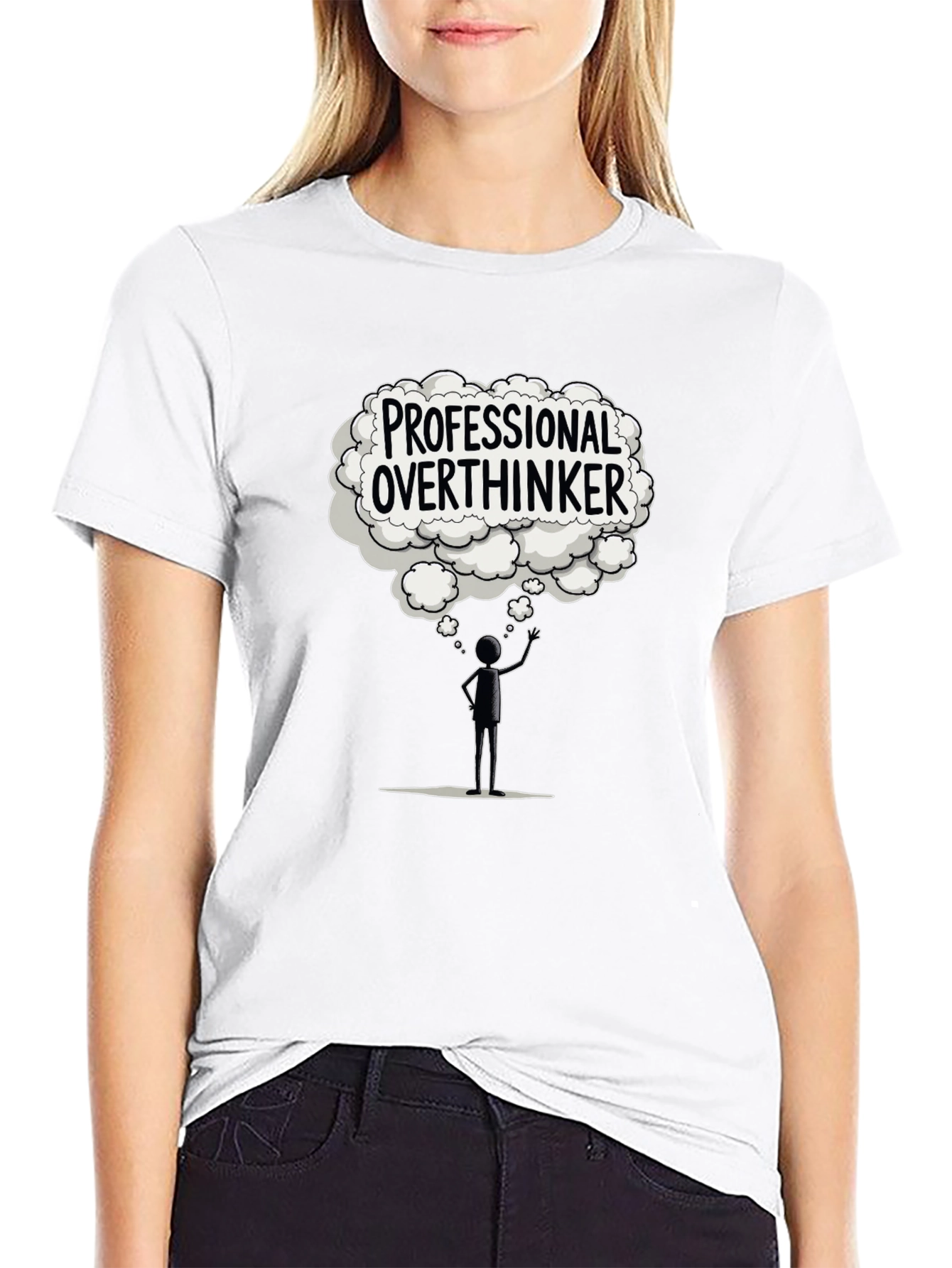 Professional Overthinker Black T-Shirt