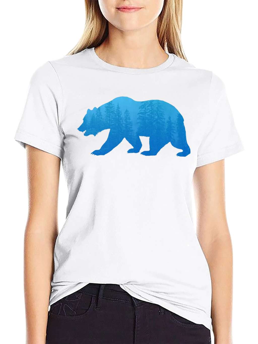 Bear Silhouette Forest Graphic Tee