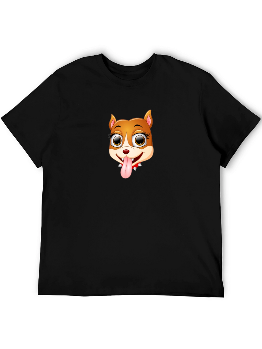Cartoon Dog Graphic Black T-Shirt
