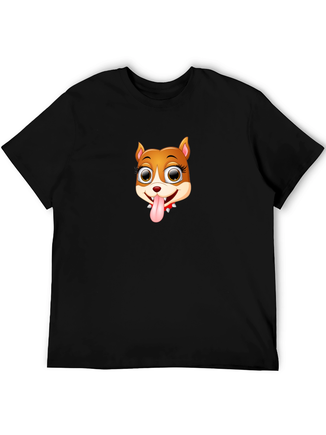 Cartoon Dog Graphic Black T-Shirt
